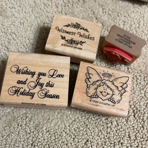 Stampin’ Up! Holiday Stamp Set of 4 Rubber Stamps Card Making Scrapbooking - Picture 4 of 6